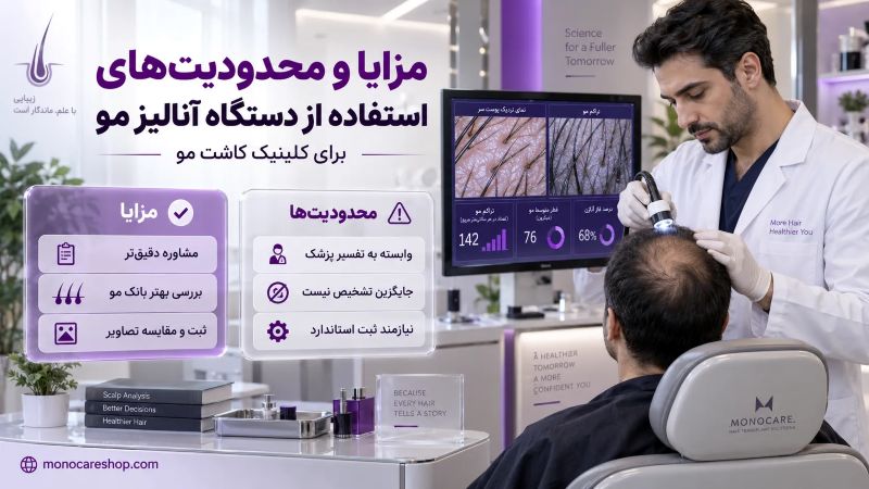 مزایا و محدودیت‌های استفاده از دستگاه آنالیز مو برای کلینیک کاشت مو