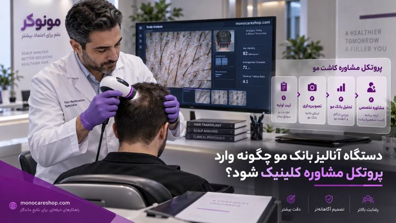 دستگاه آنالیز بانک مو چگونه وارد پروتکل مشاوره کلینیک شود؟